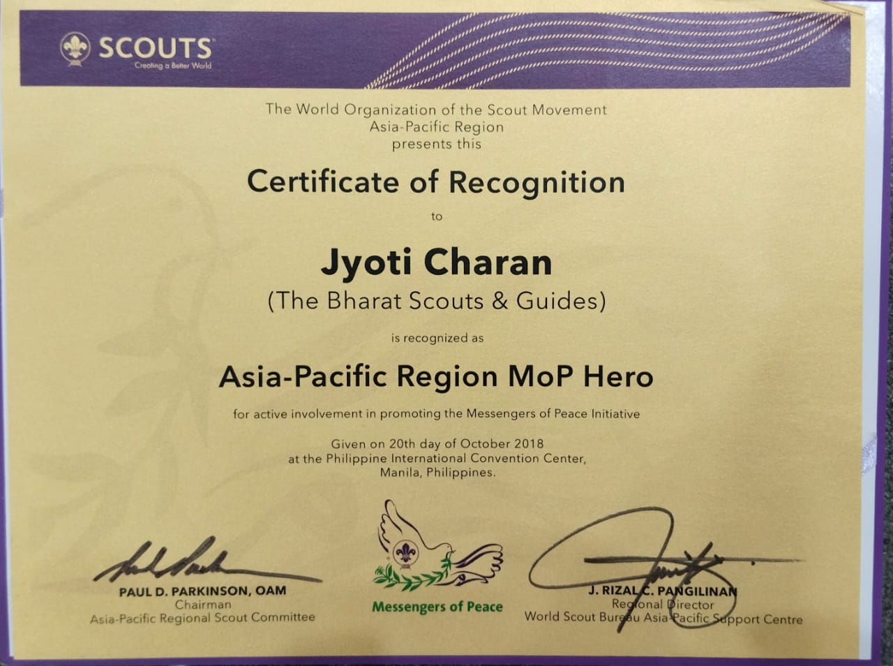 Certificate of Recognition